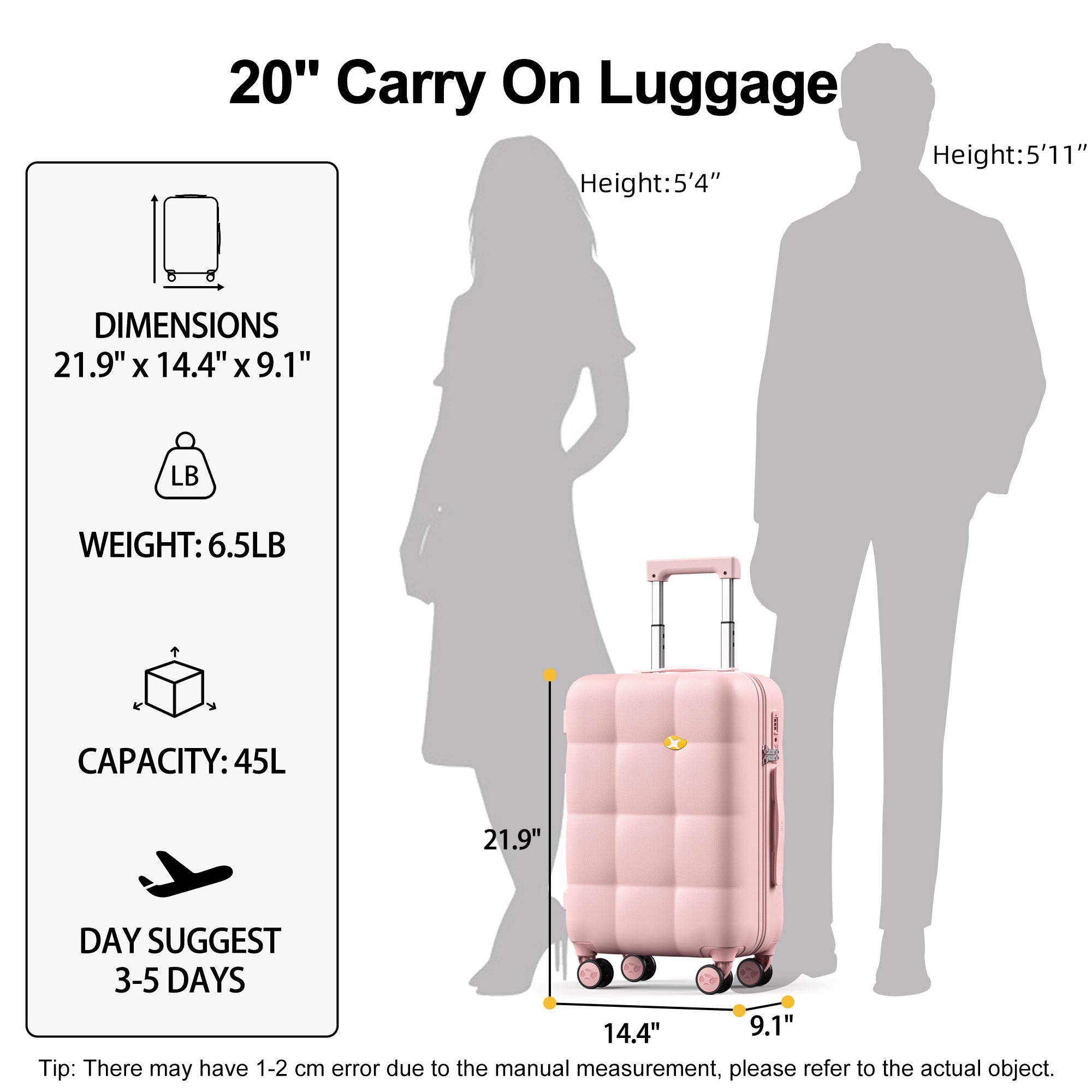 Premium Carry-On Luggage – Lightweight Polycarbonate Suitcase with TSA Lock